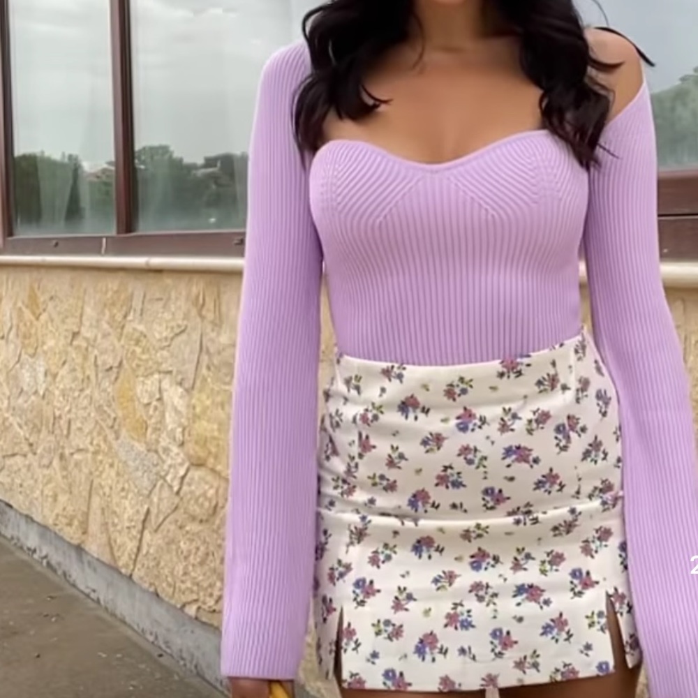 Lavand stories lilac knit top